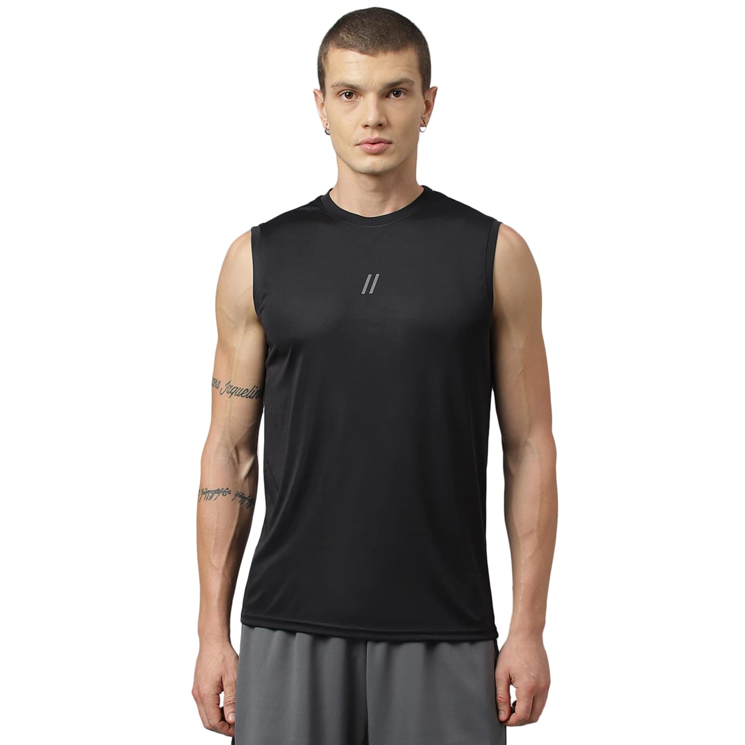 ATICX Men’s Slim Fit Polyester Sleeveless T Shirt – Sando Top Tank Muscle Tee for Sports, Gym, Running