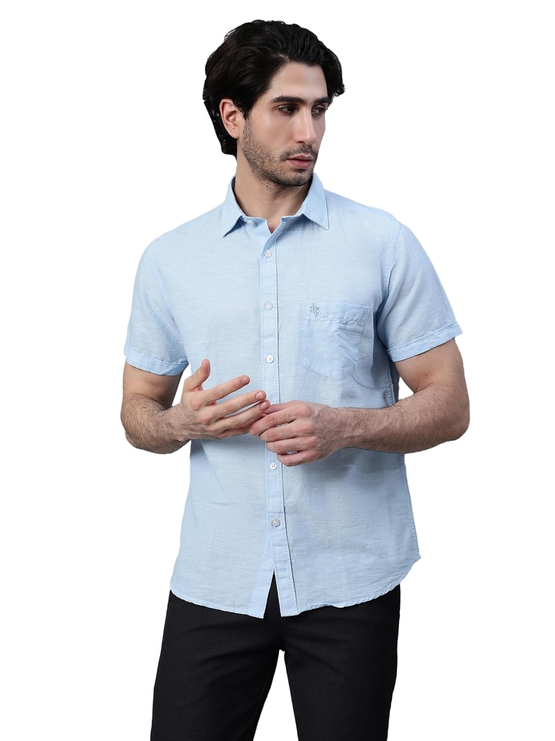 Cantabil Cotton Solid Half Sleeve Regular Fit Casual Shirt for Men with Pocket | Cotton Casual Shirt for Men | Casual Wear Shirts for Men (P_MSHC00687)