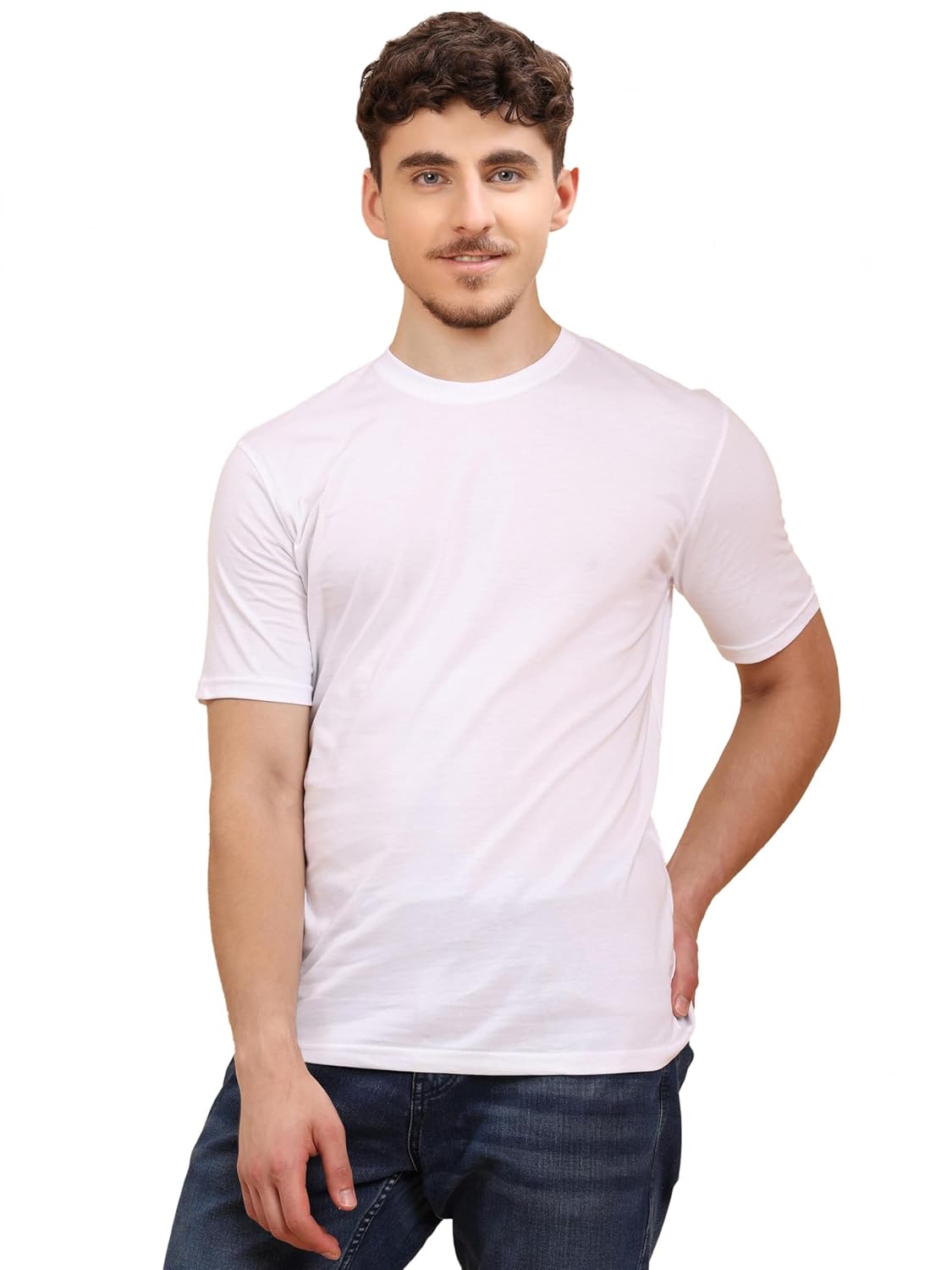 ENCIGER® Men’s Regular Fit Plain T-Shirt | Soft Cotton Crew Neck Casual T-Shirt for Men | Half Sleeve Solid Tee