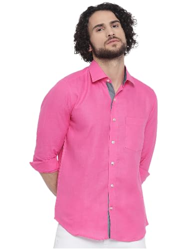 Tee Projekt Cotton Spread Collar Long Sleeve Shirt for Men Formal Wear Office Wear