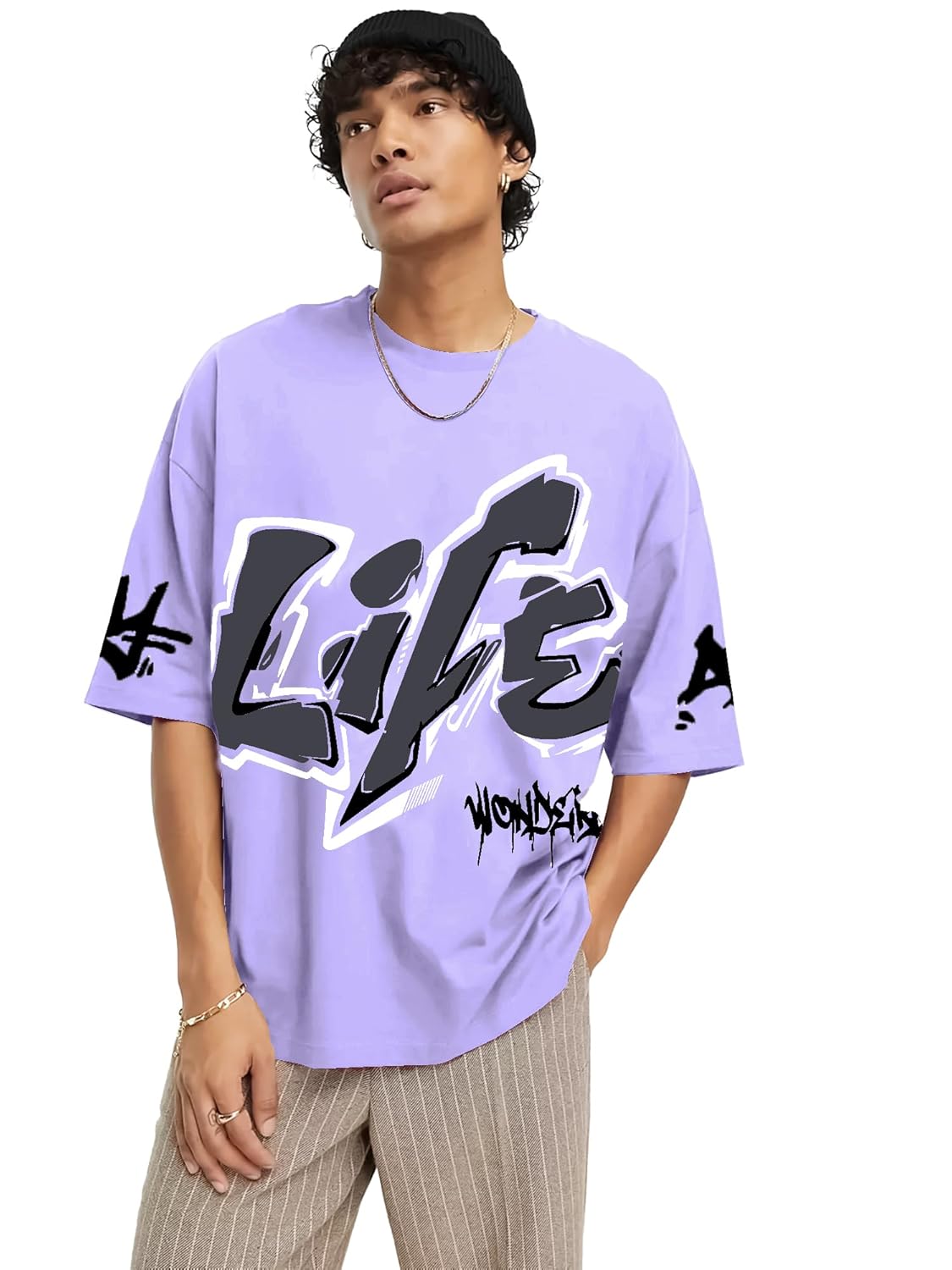 Jump Cuts||Printed Tshirt for Men||Drop Shoulder Tshirt for Men||Round Neck for Men||Cottonblend Oversized T-Shirt
