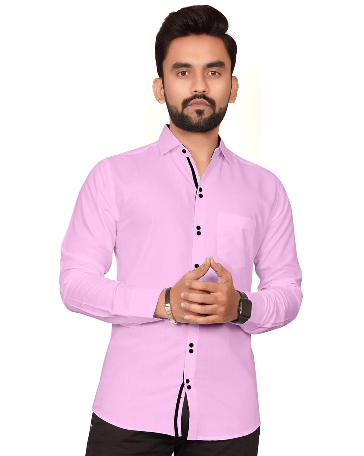 Besix Men’s Cotton Blend Full Sleeve Shirt for Man with Tailored Fit Spread Collar and Standard Length – Formal Stylish Wear As Office and Party, Classic, Stylish, Comfortable, Summer Shirt