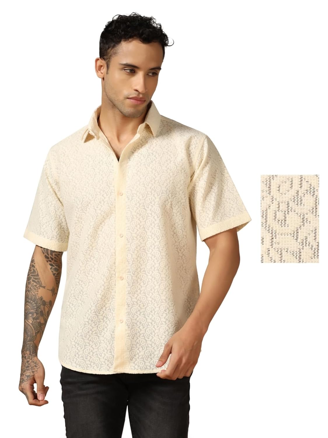DHRUVI TRENDZ Shirt for Men | Mens Casual Shirt | Men Stylish Shirt | Men Crochet Shirt | Men’s Regular Fit | Men Formal Shirt | Half Sleeve Shirt