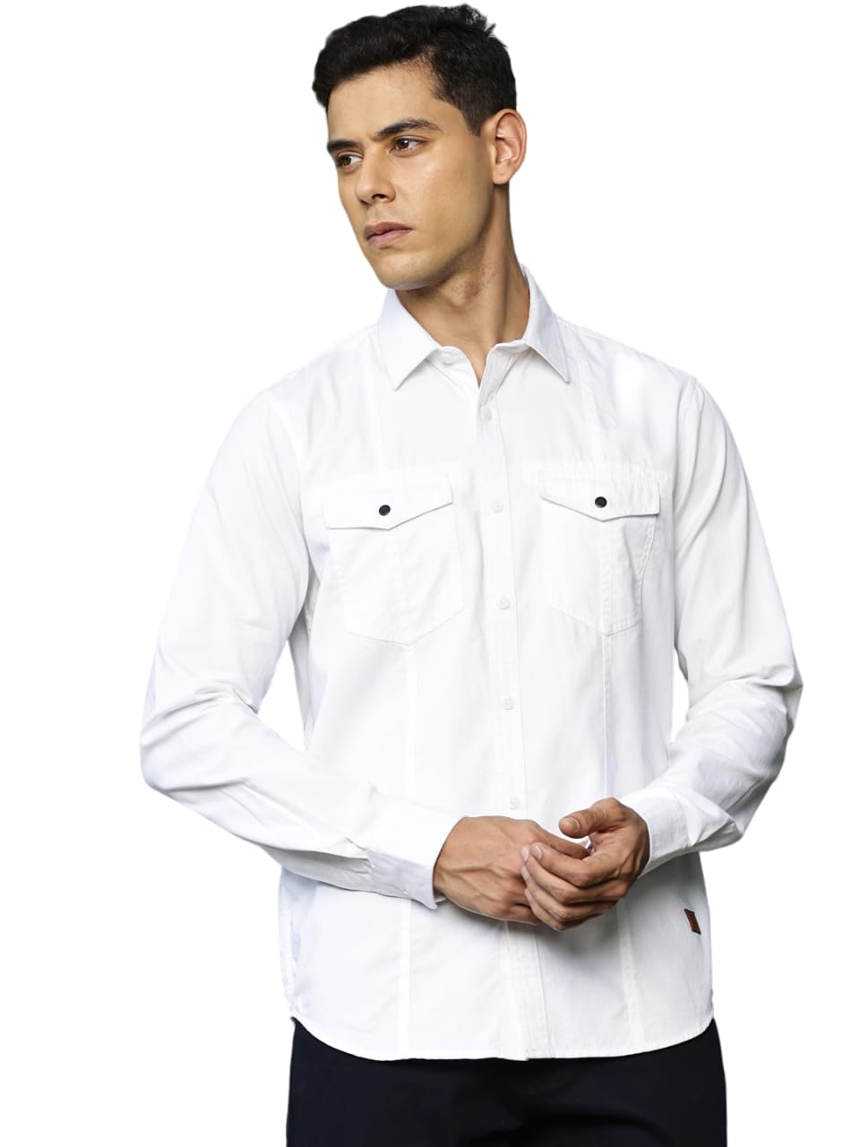 Thomas Scott Men’s | Solid | Full Sleeve | Regular Fit | 100% Cotton | Double Pocket | Spread Collar | Casual Shirt