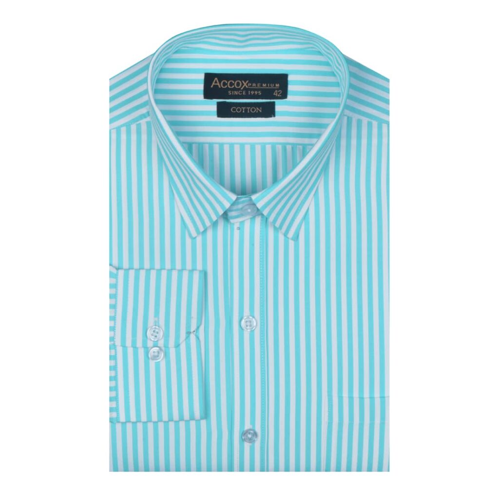 ACCOX Men’s Striped Full Long Sleeves Regular Fit Cotton Formal Checkred Shirts(GCR65)