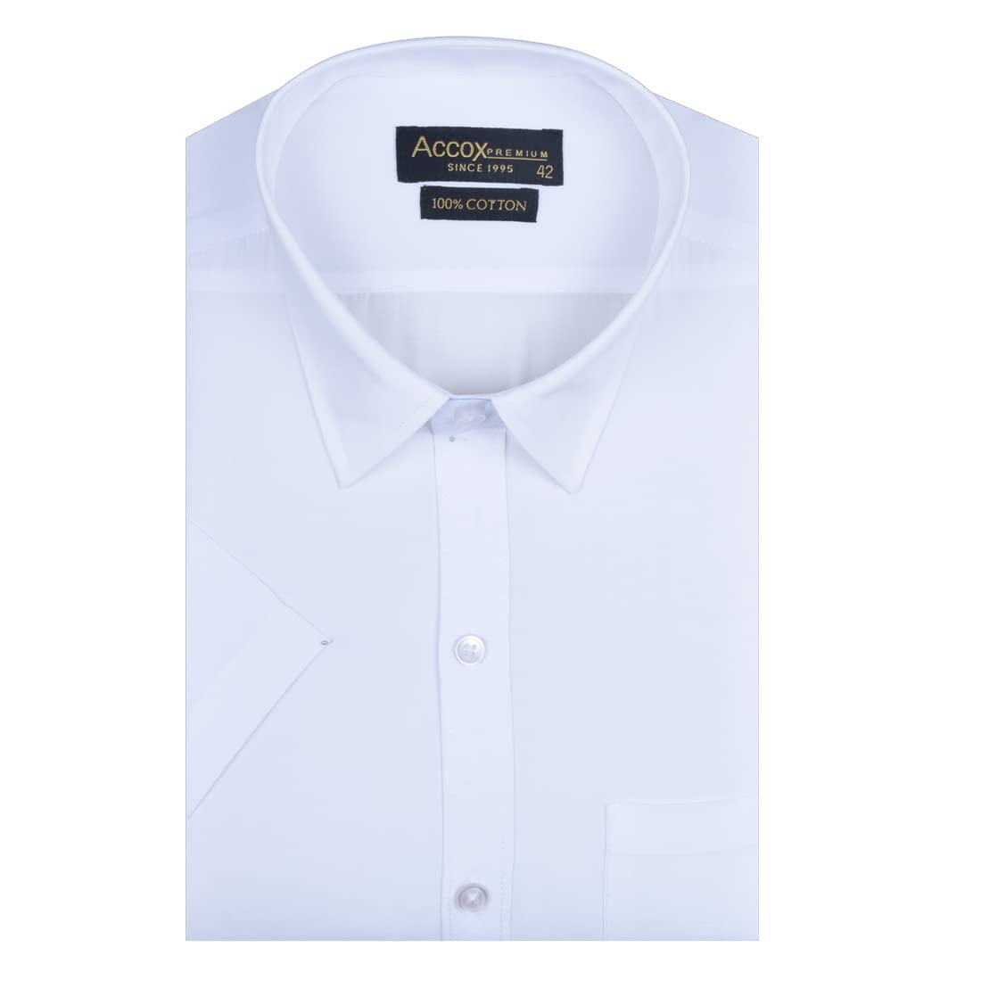 ACCOX Plain Solid Cotton Half Sleeves Regular Fit Formal Shirt for Men(GCR192)