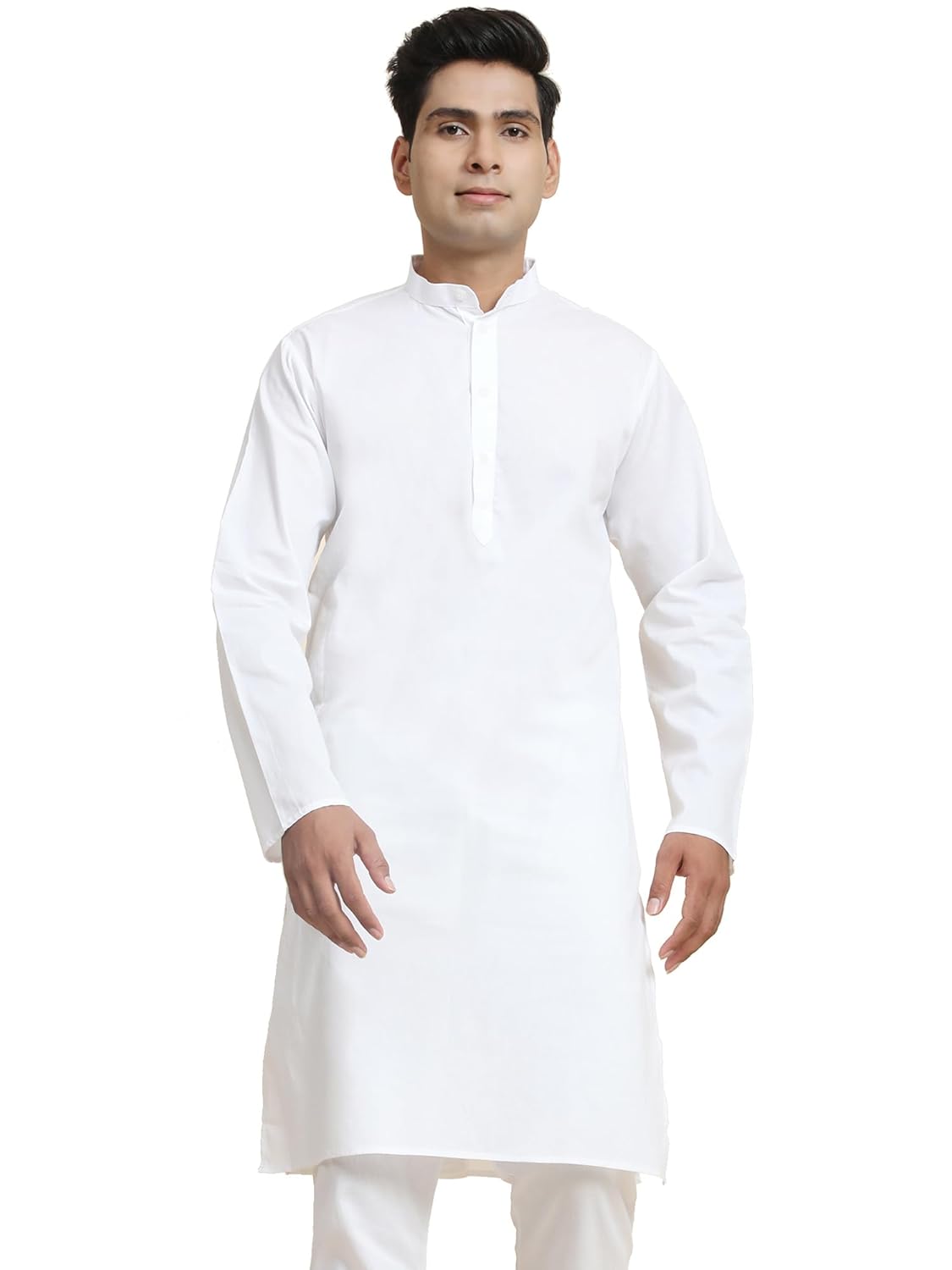 Amazon Brand – Anarva Men’s Cotton Solid Dress Long Kurta Regular Fit Casual
