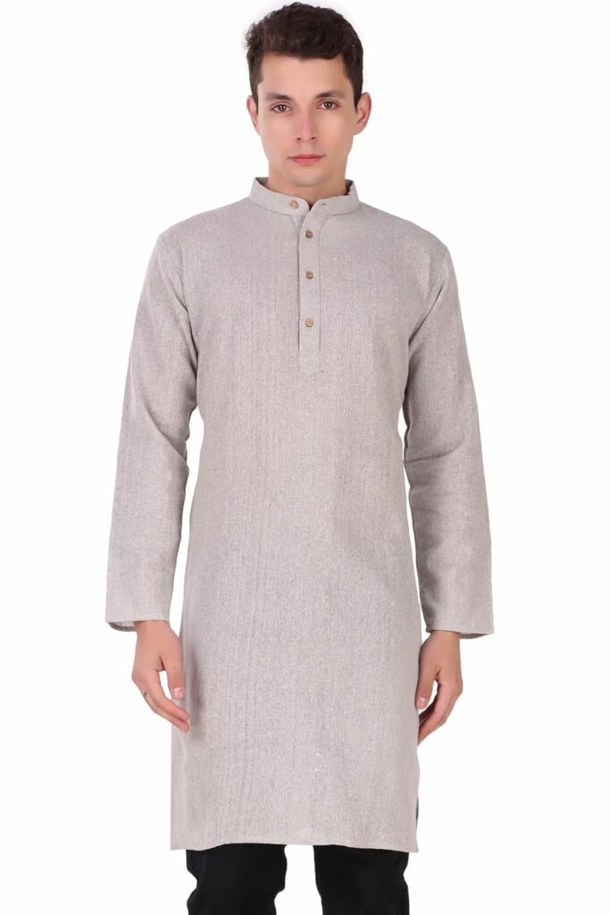 Amazon Brand – Anarva Men’s Handloom Cotton Solid Kurta Long Sleeves Straight Knee Length Long Shirt Amazon Brand – Anarva Men’s Handloom Cotton Solid Kurta Long Sleeves Straight Knee Length Long Shirt