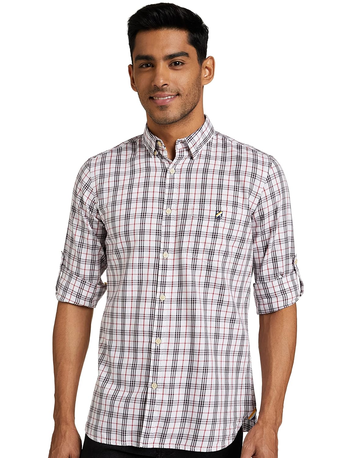 Amazon Brand – House & Shields Men’s Checkered Regular Fit Casual Shirt