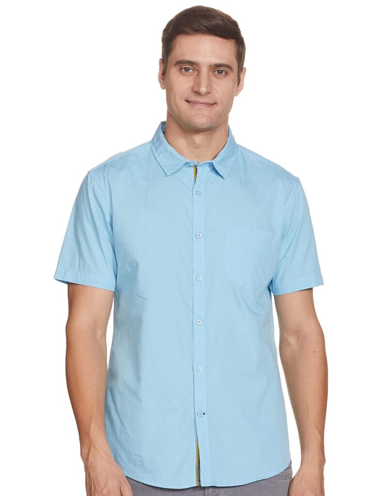 Amazon Brand – House & Shields Men’s Solid Regular Fit Shirt