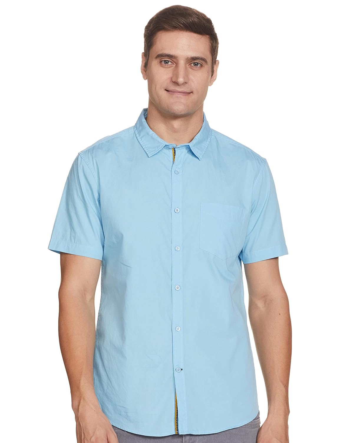 Amazon Brand – House & Shields Men’s Solid Regular Fit Shirt