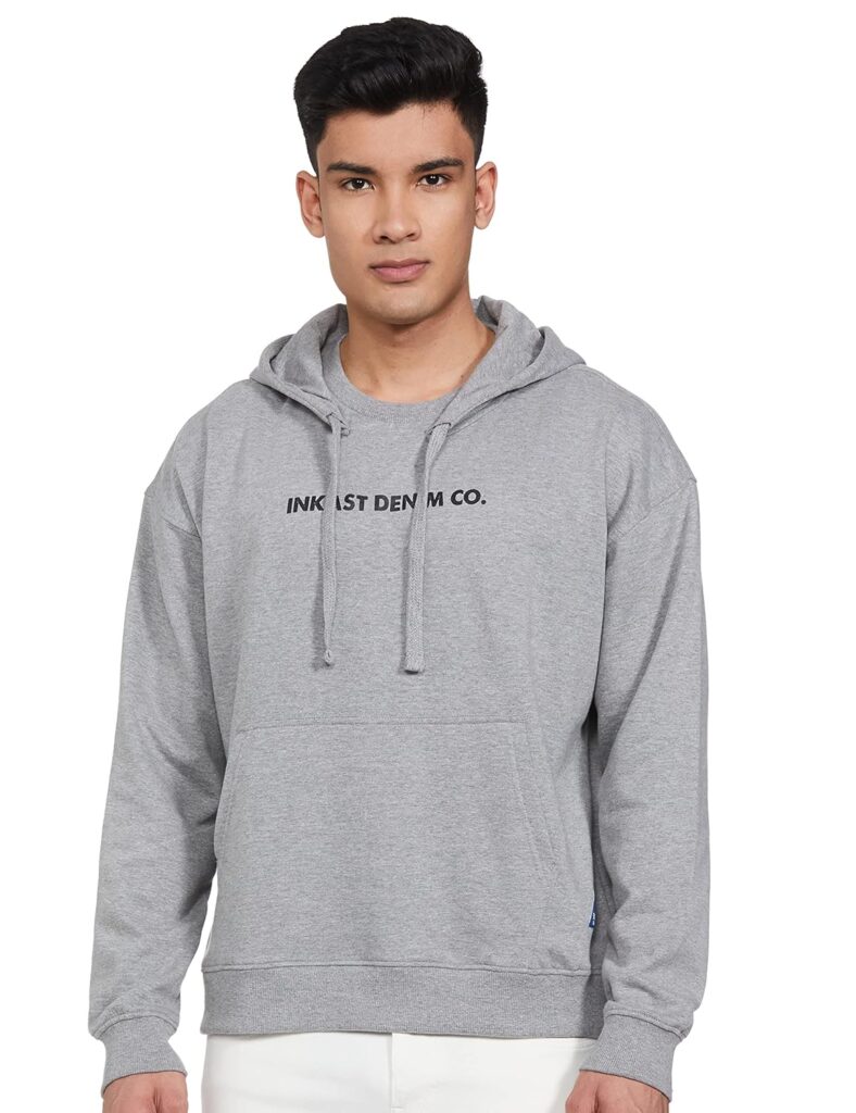 Amazon Brand – INKAST Men Cotton Oversized Hooded Sweatshirt