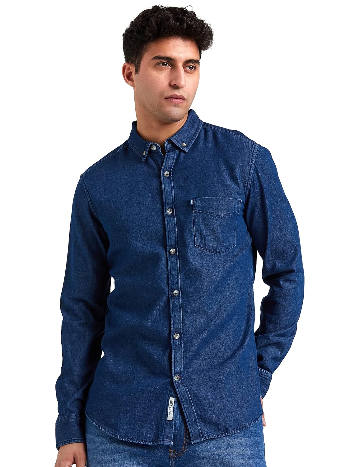 Amazon Brand – INKAST Men’s Solid Slim Fit Casual Shirt