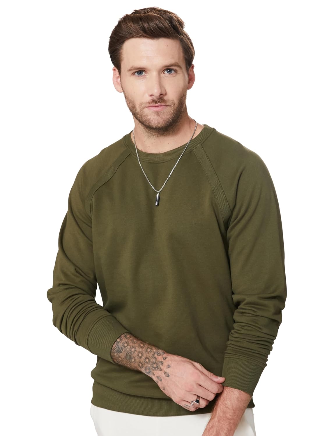 Amazon Brand – Symbol Men Cotton Rich Light Weight Crew Neck Sweatshirt (Regular Fit) Amazon Brand – Symbol Men Cotton Rich Light Weight Crew Neck Sweatshirt (Regular Fit)