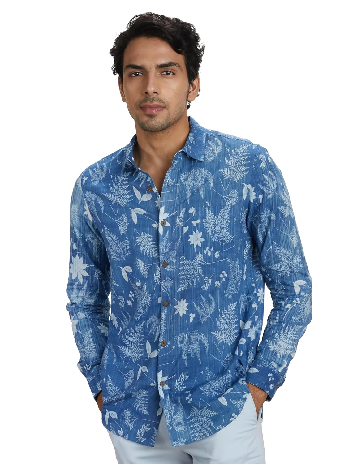 Amazon Brand – Symbol Men’s Solid Regular Fit Cotton Ethnic Shirt