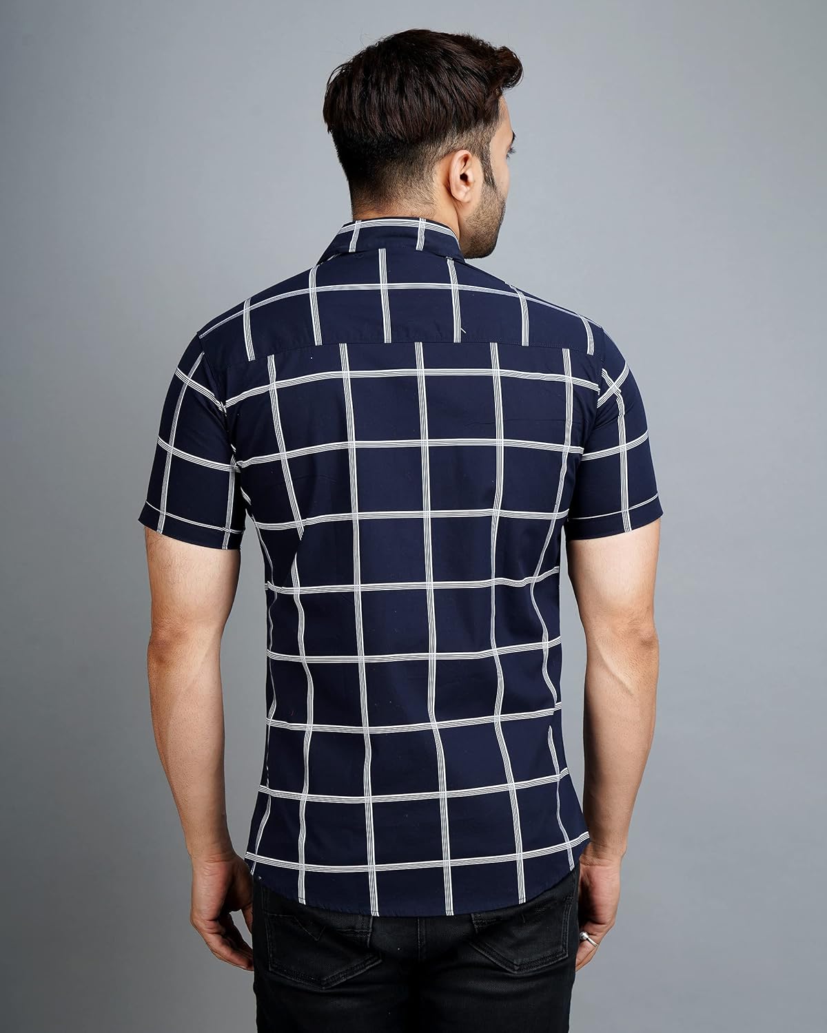 Apuesto Men Cotton Light Blue Half Sleeves Shirt