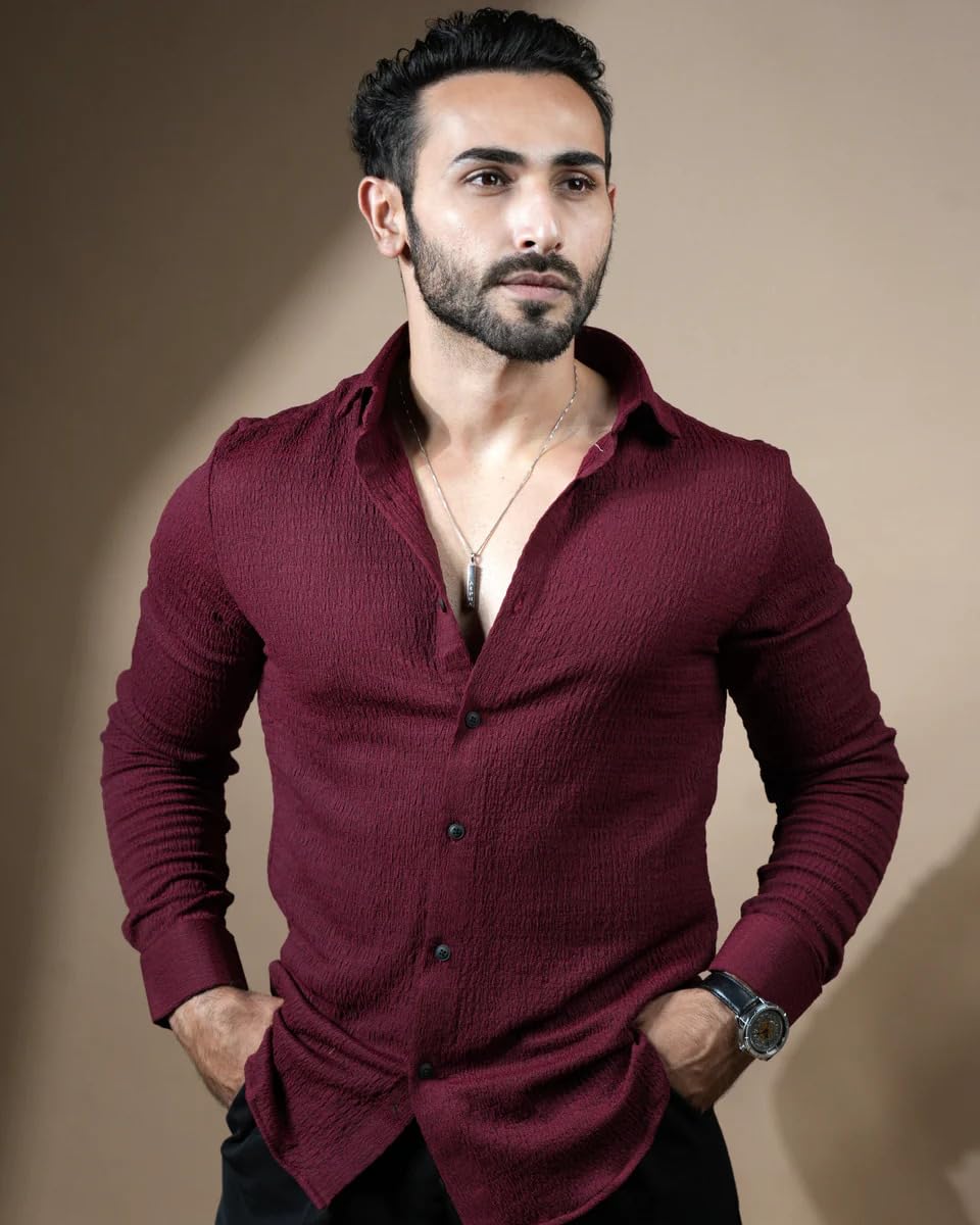 BLUECORP ENTERPRISE Men’s Regular Fit Casual Full Sleeve Polycotton Solid Formal Shirt