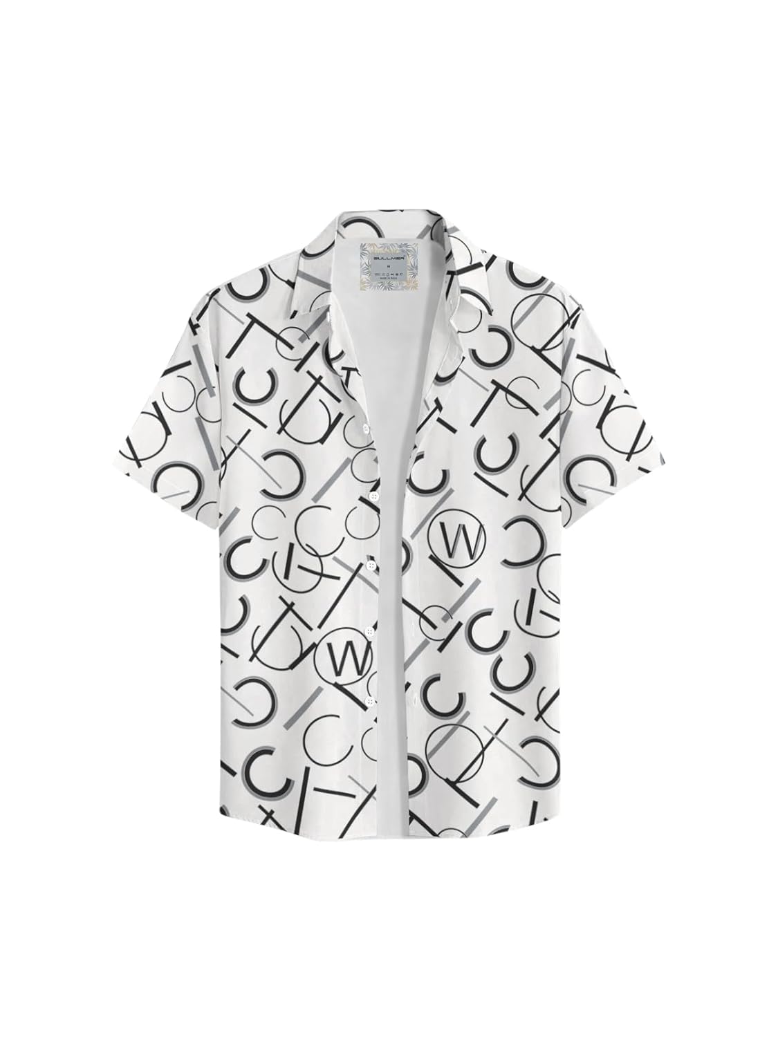 BULLMER Trendy Printed Regular Fit Half Sleeve Causal Shirt for Men
