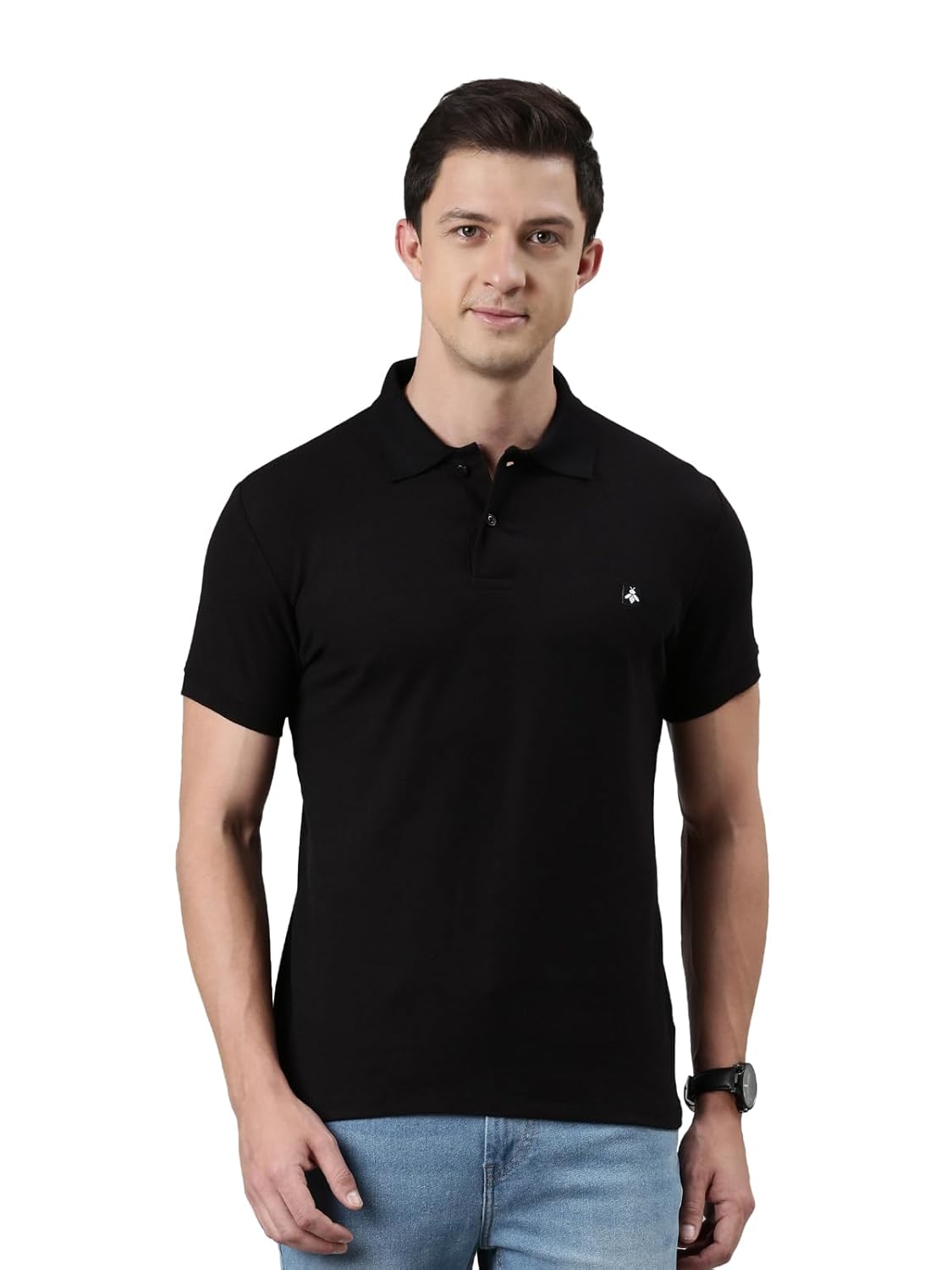 BUZZ Men’s Solid Classic Fit Polo T-Shirt