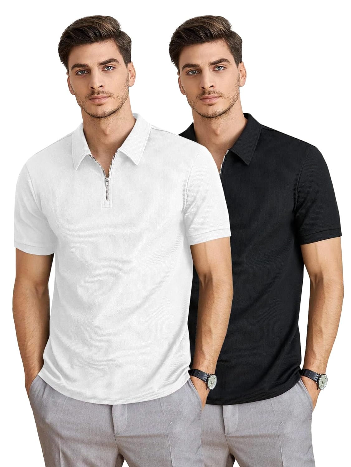 Dark Drive Cotton Polo T-Shirt, Dailymove Collection | Regular Fit | Stand-up Collars | Cotton, 240 GSM | Lightweight & Comfortable |Everyday Essential | Polo T-Shirt for Men