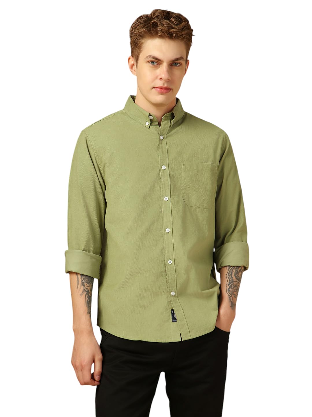 Dennis Lingo Men Relaxed Fit Cotton Full Sleeves Solid Casual Shirts Dennis Lingo Men Relaxed Fit Cotton Full Sleeves Solid Casual Shirts