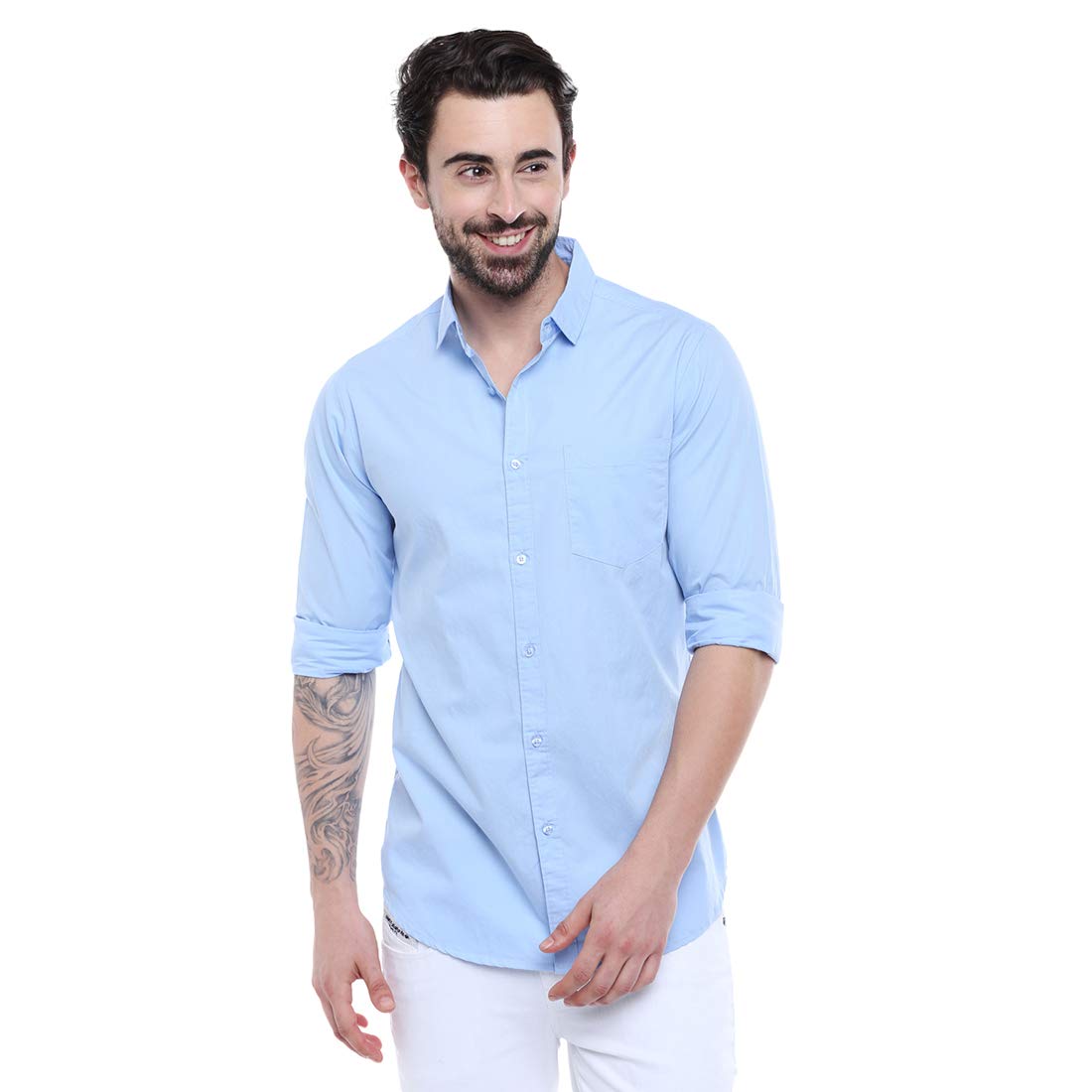 Dennis Lingo Men’s Solid Slim Fit Casual Shirt, Full Sleeve Shirt for Casual Wear & Formal Wear (Also Available in Plus Size)