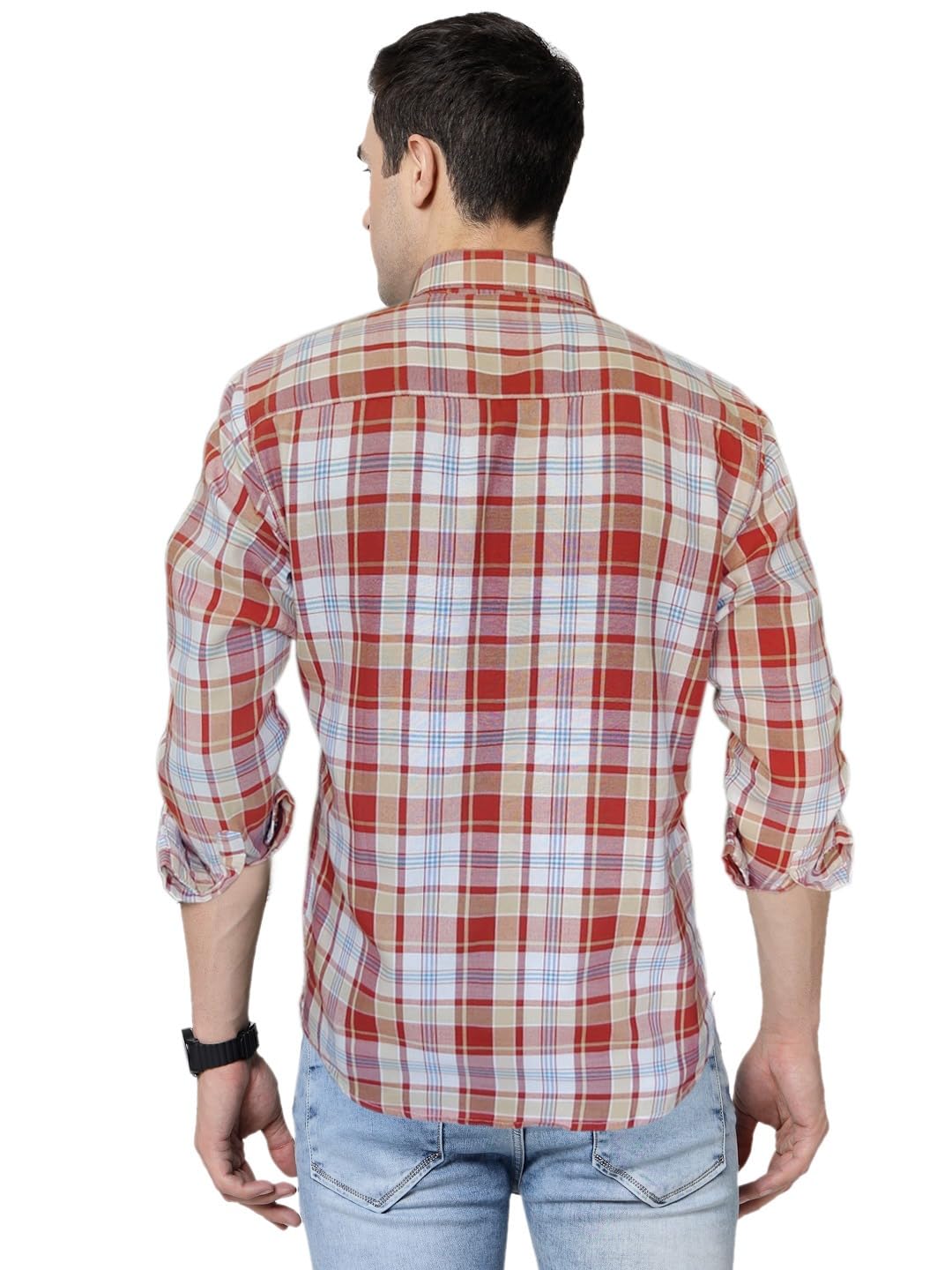ELYYORK Adwyn Peter Men’s Cotton Checkered Regular Fit Casual Shirt |Full Sleeve Shirt for men|shirt for men|men’s shirt