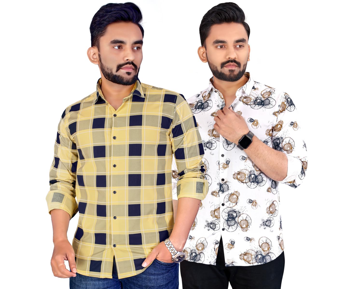 ELYYORK Men’s Checkered Regular Fit Shirt ELYYORK Men’s Checkered Regular Fit Shirt