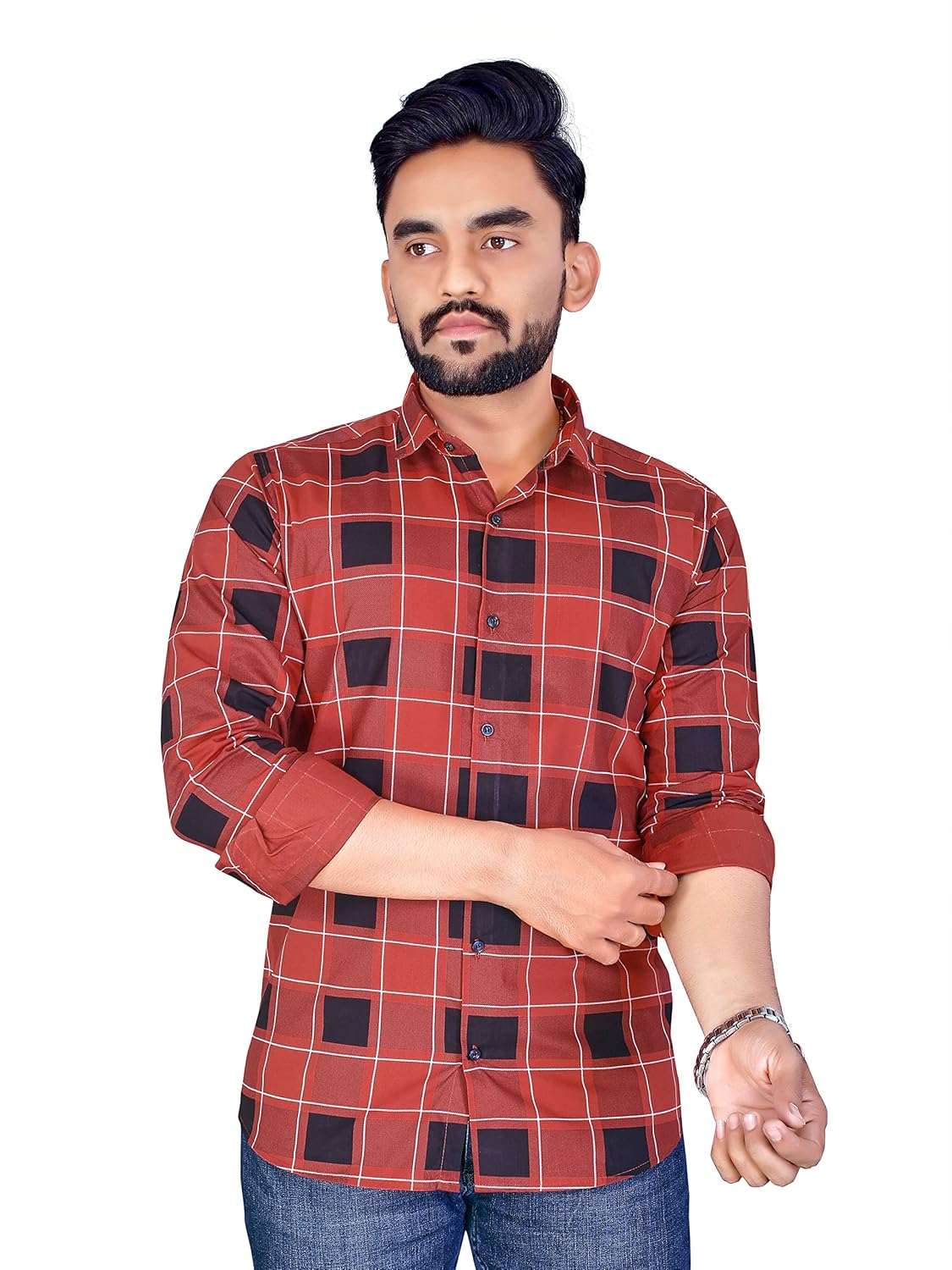 ELYYORK Shirt Color Red for Men’s | Cotton Abstract Printed Shirts | Regular Fit Shirts for Boy’s | Ideal for Travel | Picnic | Summer Wear Shirt for Men’s