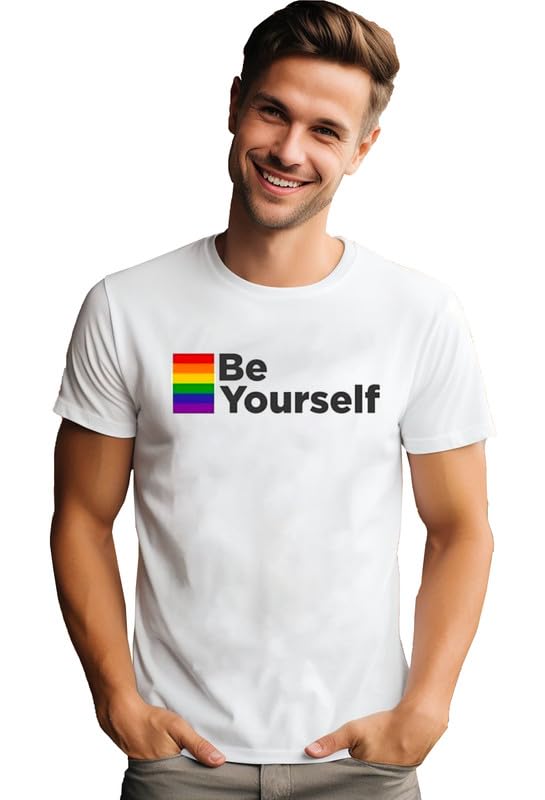 Epiko Be Yourself Motivational Words Tshirt for Men | LGBTQ Typography Tshirt for Men Epiko Be Yourself Motivational Words Tshirt for Men | LGBTQ Typography Tshirt for Men