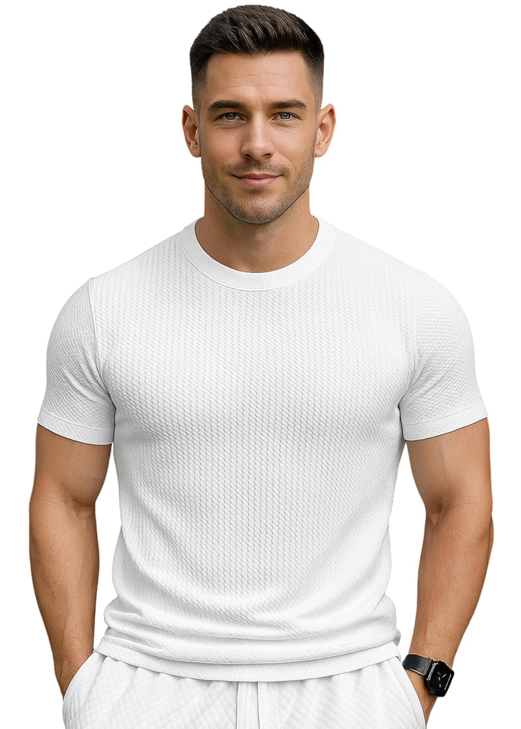 FABRIPPLE Men’s Half Sleeve Slim Fit Cotton T-Shirt – Casual & Formal Wear | Breathable Fabric | Stylish Design for Office & Party FABRIPPLE Men’s Half Sleeve Slim Fit Cotton T-Shirt – Casual & Formal Wear | Breathable Fabric | Stylish Design for Office & Party