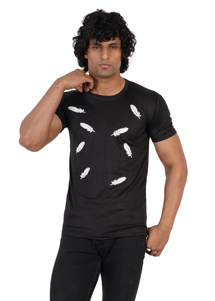 FARLUCCI Men’s Casual Polyester Fit Half Sleeves T-Shirt for Men