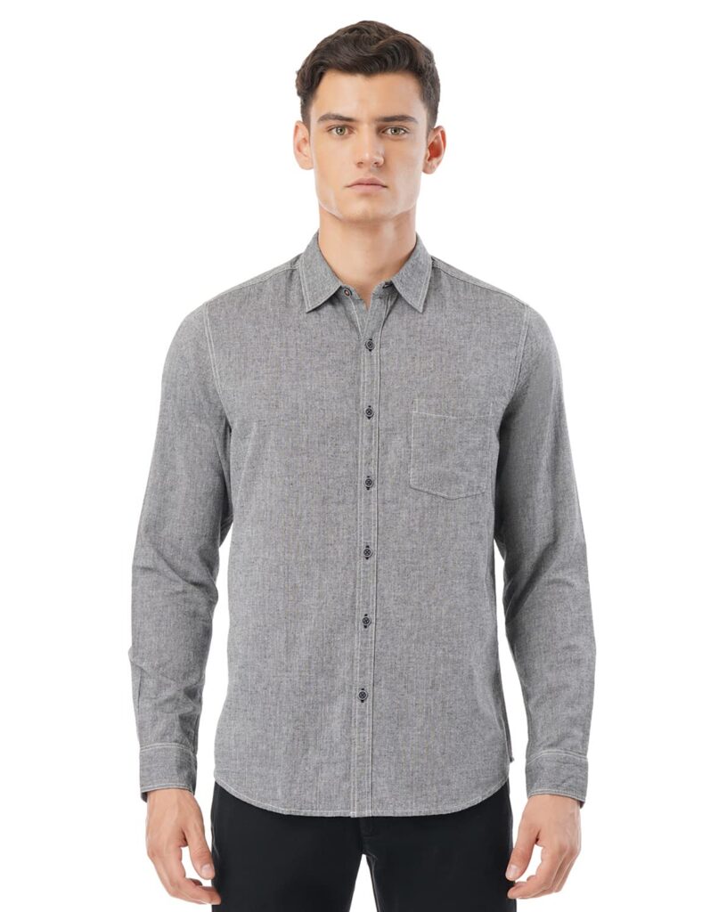 FYLTR Men’s 100% Cotton Chambray | Soft & Comfortable | Casual Shirt | Shirts for Men