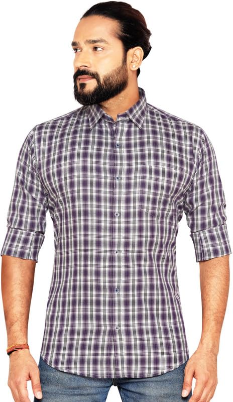 GLOBALRANG Men’s Checkered Regular Fit Casual Shirt