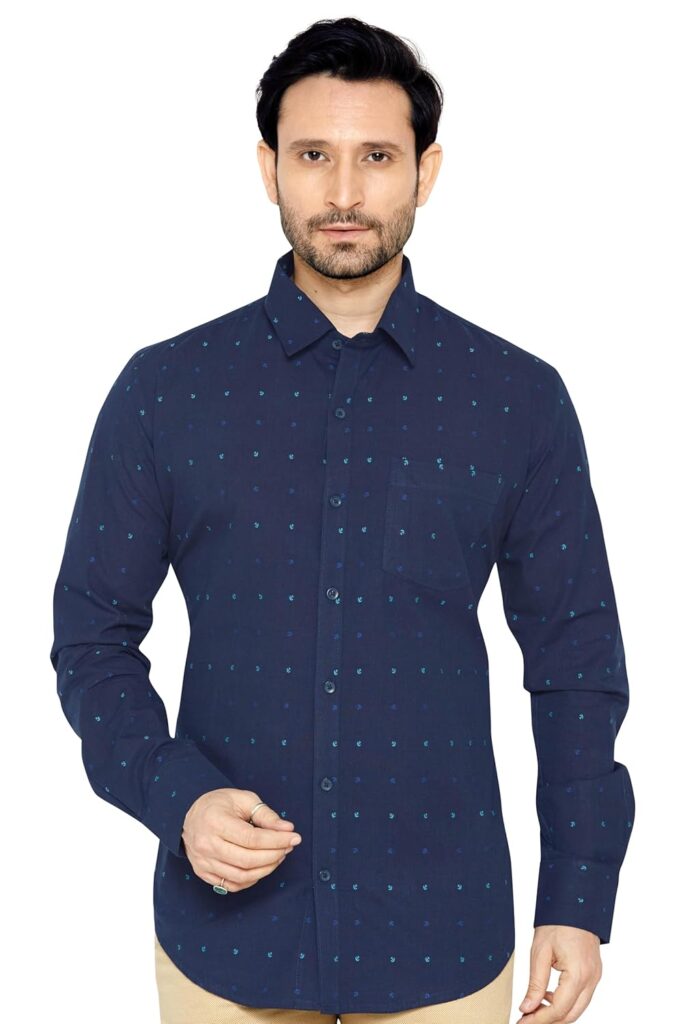 GLOBALRANG Men’s Regular Fit Casual Printed Cotton Shirt for Men