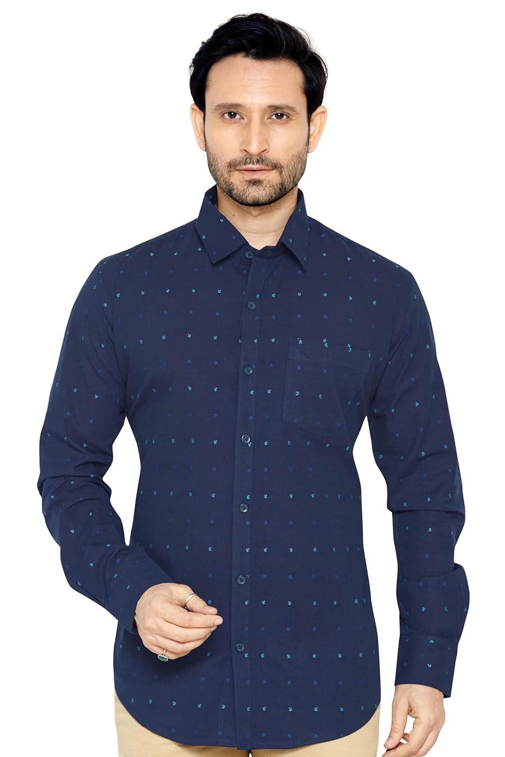 GLOBALRANG Men’s Regular Fit Casual Printed Cotton Shirt for Men