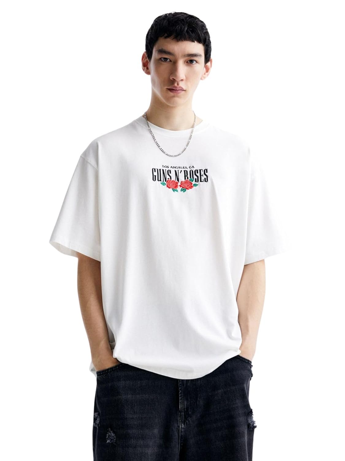 GRECIILOOKS Half Sleeve Oversized Printed T-Shirt for Men, Round Neck Longline Drop Shoulder | Colorful Printed Men t-Shirt