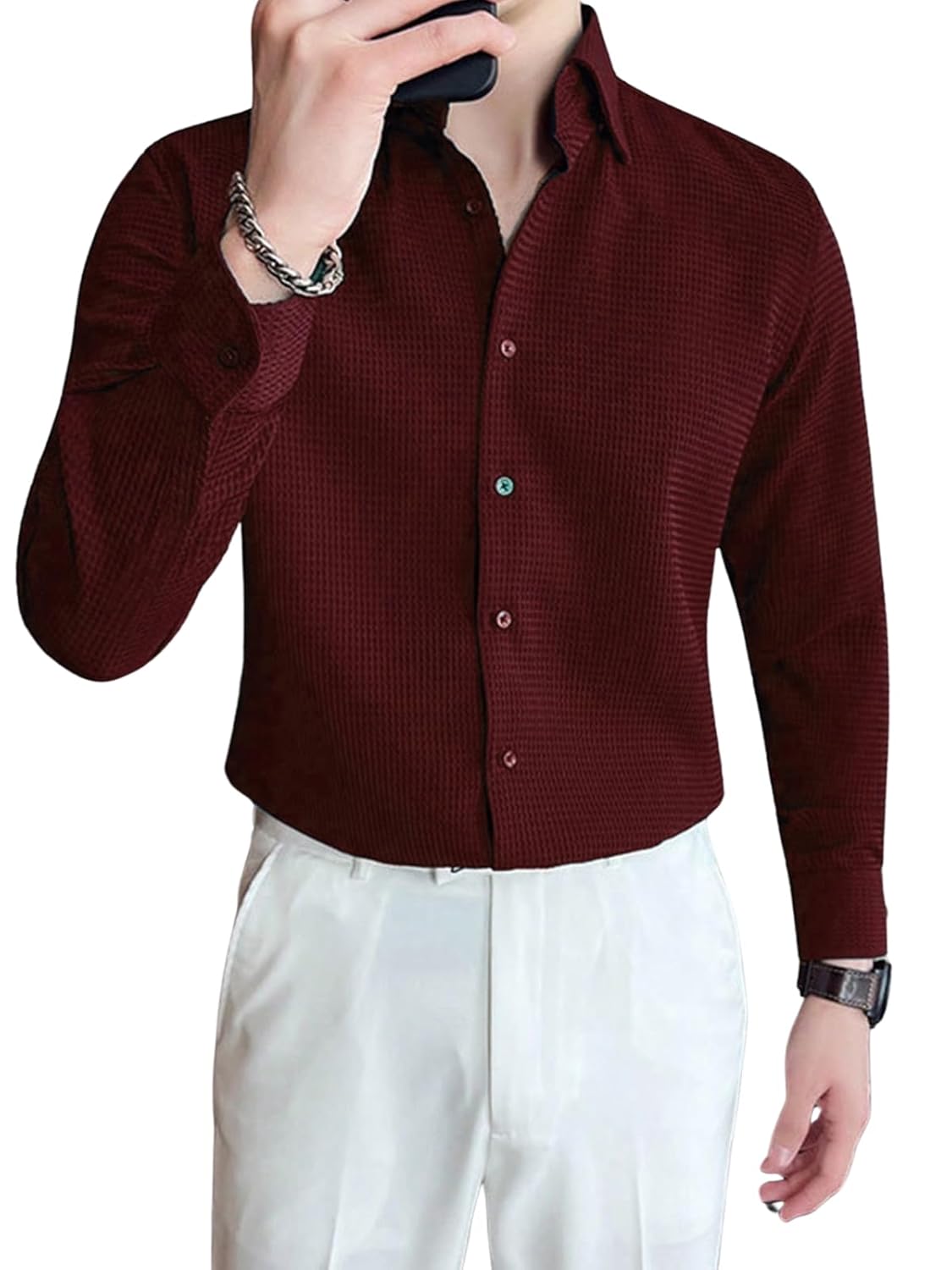 GRECIILOOKS Men’s Solid Regular Fit Shirt