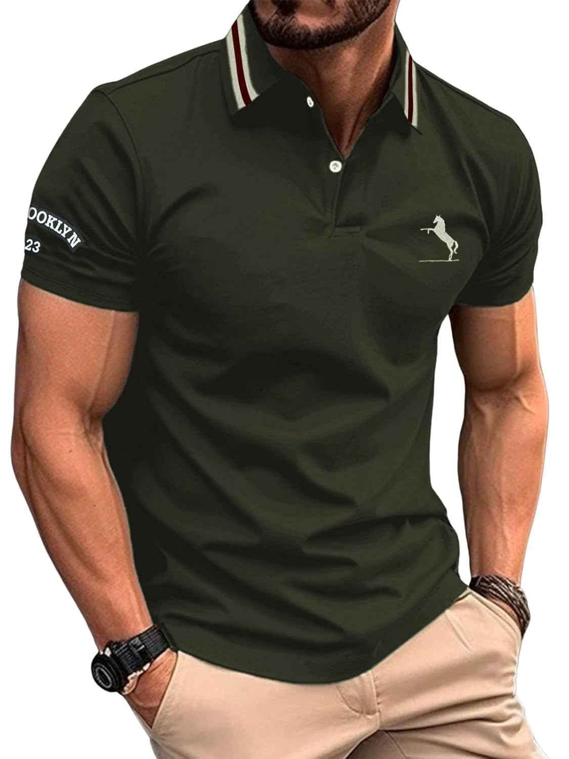 GRECIILOOKS Polo T-Shirt for Men – Cotton Short Sleeve Regular Fit Tee | Perfect for Golf, Travel & Outdoor Casual Look