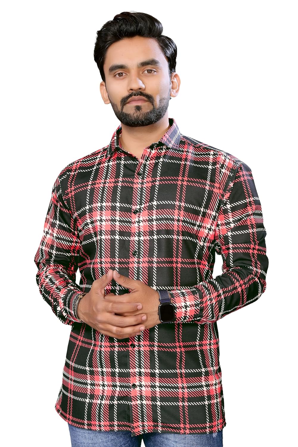 GURIK Men’s Cotton Box Checkered Slim Fit Casual Shirt with Chest Pocket, Full Sleeve Shirt for Formal & Casual Wear GURIK Men’s Cotton Box Checkered Slim Fit Casual Shirt with Chest Pocket, Full Sleeve Shirt for Formal & Casual Wear