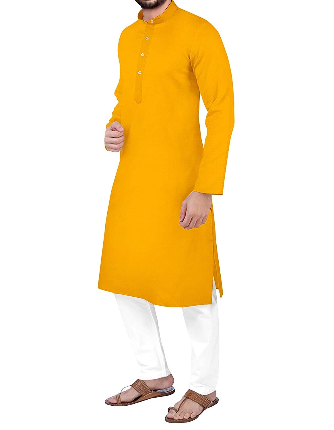 Gauri Laxmi Enterprise Men Cotton Blend Straight Kurta