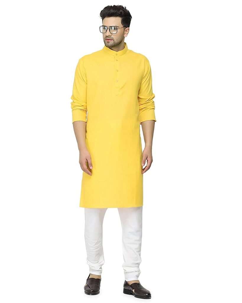 Gauri Laxmi Enterprise Men’s Cotton Blend Solid Straight Fit Shirt Kurta (GLE P Lemon 32_SADA, 2XS Gauri Laxmi Enterprise Men’s Cotton Blend Solid Straight Fit Shirt Kurta (GLE P Lemon 32_SADA, 2XS