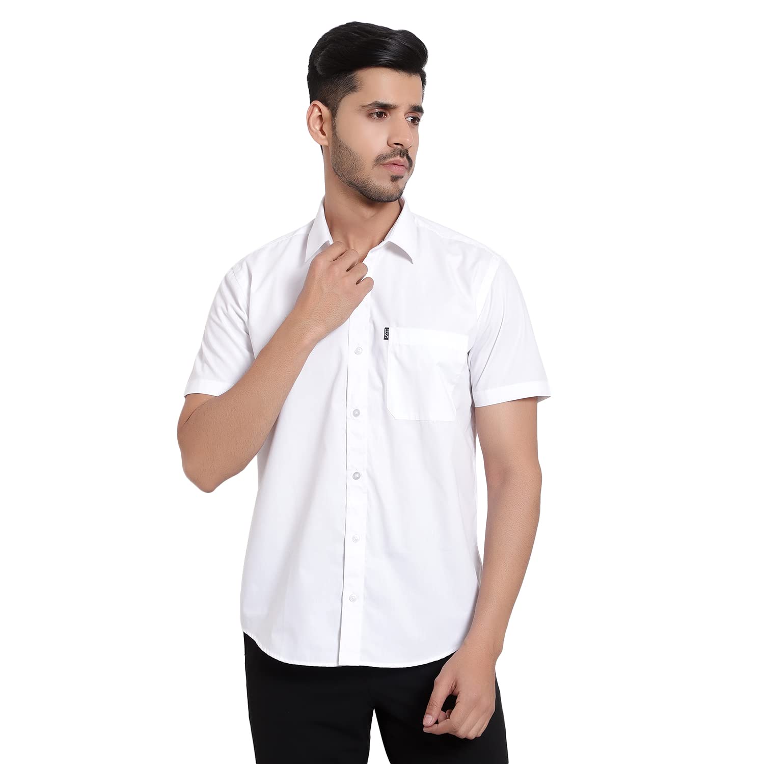 High Skyzz Pure White Half sleeves Shirts for Men