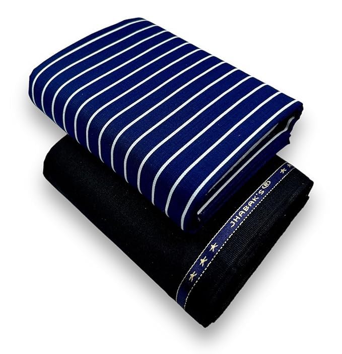 JHABAK’S Unstitched Premium Strip Cotton Blend Shirt and Trouser Fabric – 2.35M Shirt Cloth – 1.30M Pant Piece JHABAK’S Unstitched Premium Strip Cotton Blend Shirt and Trouser Fabric – 2.35M Shirt Cloth – 1.30M Pant Piece