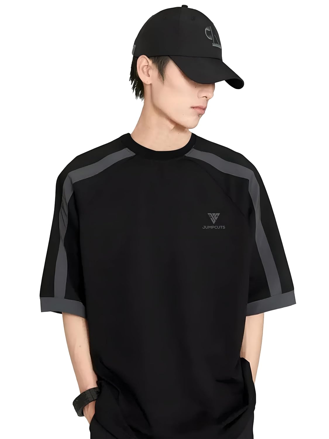 Jump Cuts || Mens || Colorblock || Round Neck || 3/4th Sleeve || Cotton Blend || T-Shirt Jump Cuts || Mens || Colorblock || Round Neck || 3/4th Sleeve || Cotton Blend || T-Shirt