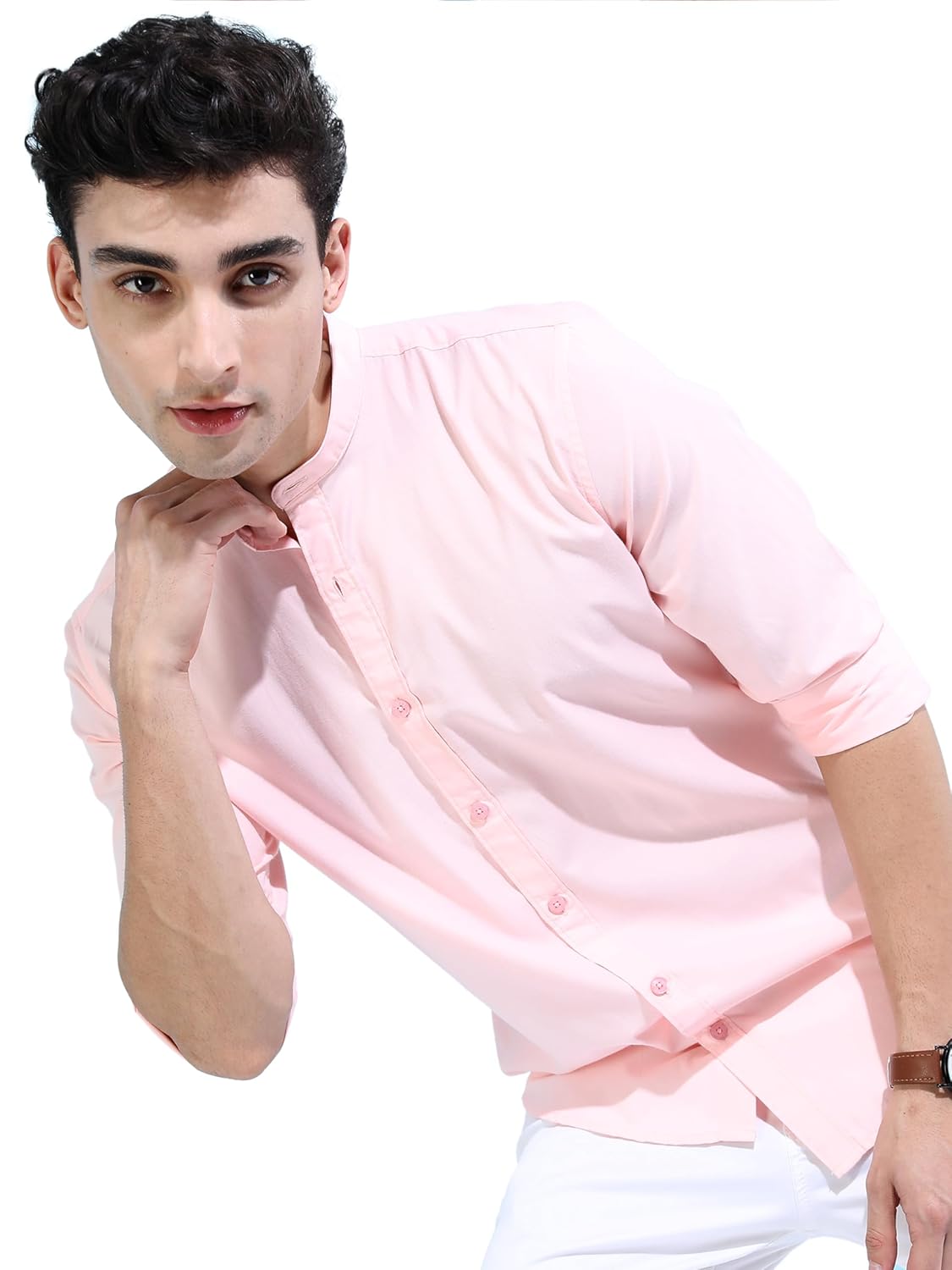 KETCH Men’s Cotton Slim Fit Solid Full Sleeve Shirt