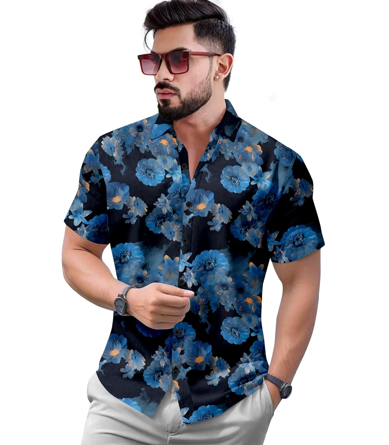 Le Pery Men’s Floral Regular Fit Casual Shirt