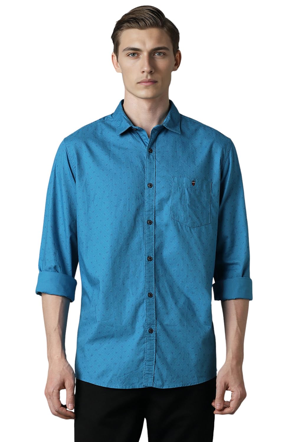 Louis Philippe Men’s Cotton Slim Fit Shirt Louis Philippe Men’s Cotton Slim Fit Shirt