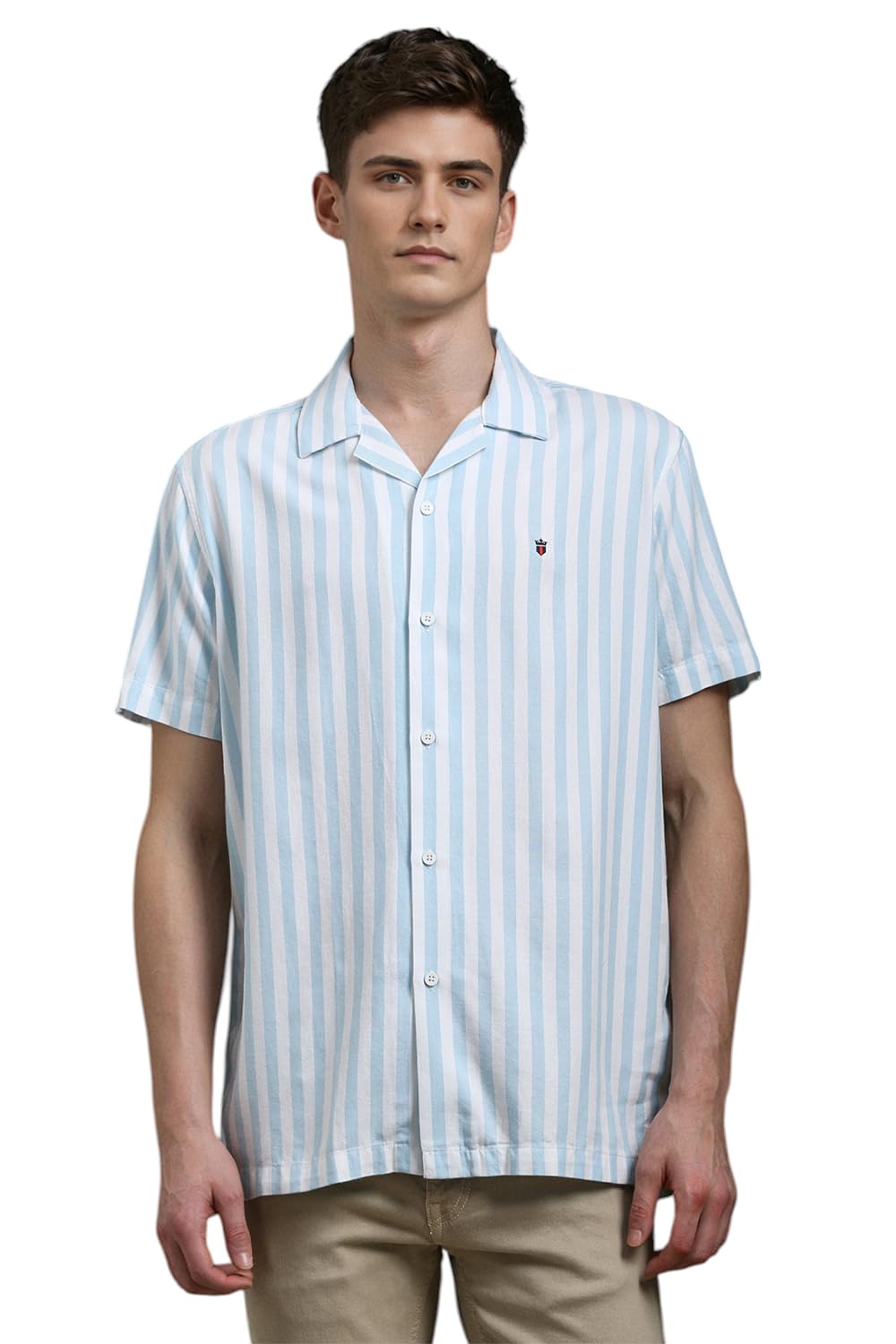 Louis Philippe Men’s Cotton Striped Slim Fit Shirt