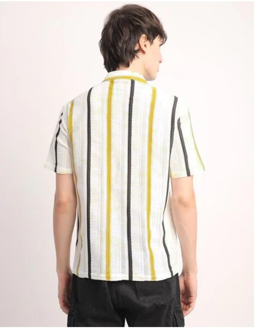 Lunice Striped Casual Shirts for Men Shirt for Men Crochet Shirt Lunice Striped Casual Shirts for Men Shirt for Men Crochet Shirt